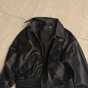 Zara Black Faux Leather Jacket